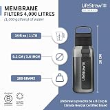 LifeStraw Go Series - Borraccia con filtro acqua senza BPA per viaggi e uso quotidiano. Rimuove batteri, parassiti e microplastiche, migliora il sapore, 1l, Nordic Noir (nero) - 5