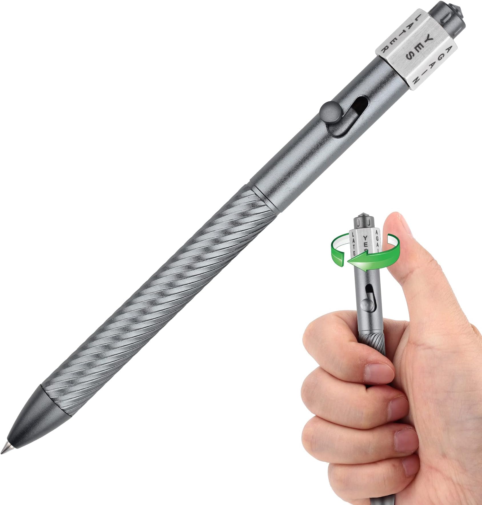 SMOOTHERPRO Fidget Spining Bolt Action Pen, with Decision Make, Grey