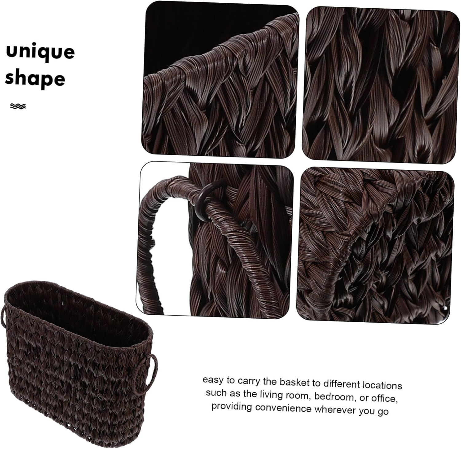 STOBAZA Decorative Woven Basket for Desk Storage Basket for Office Home Magazine Holder Desktop Organizer