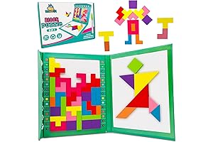 Wooden Blocks Brain Teaser Magnetic Puzzle Game, Board Games for Kids 8-12