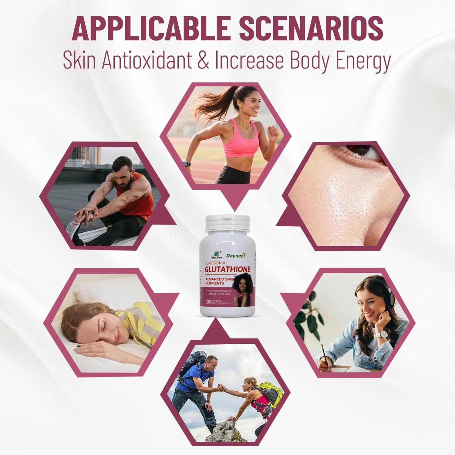 Liposomal Glutathione Softgels, 500mg Advanced Skin Nutrients, Antioxidant Supplement for Energy & Skin, 100 Capsules