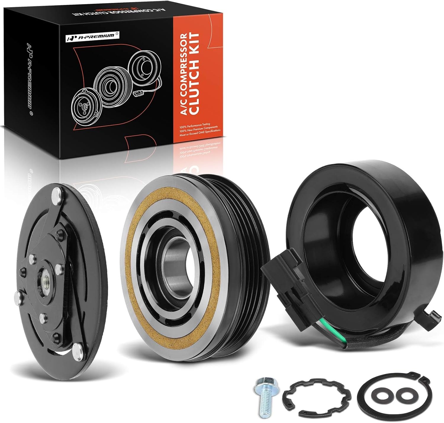 A-Premium Air Conditioner AC Compressor Clutch Kit Compatible with Ford Transit-150, Transit-250, Transit-350, Transit-350 HD, 2020 2021 2022 2023