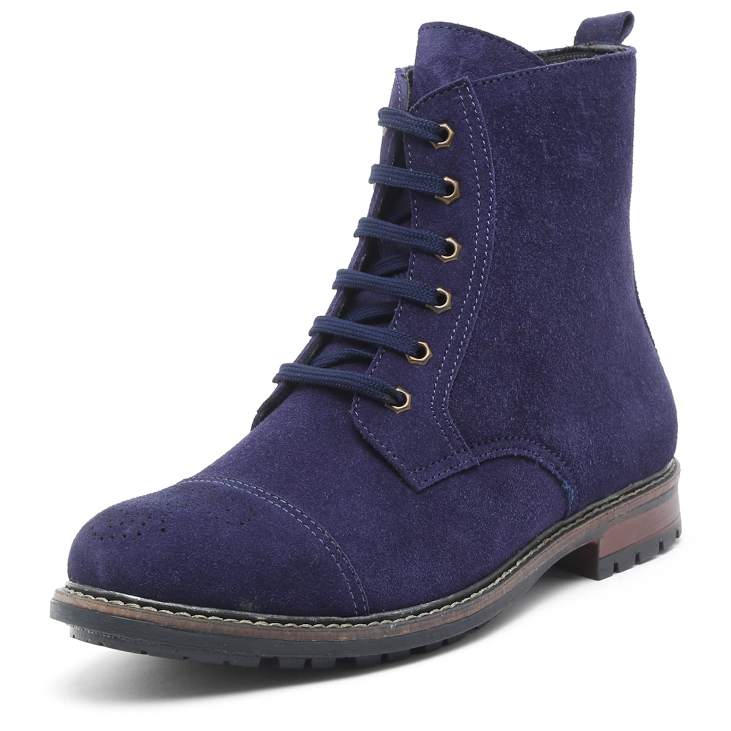 LOUIS STITCH Mens Italian Suede Leather High Ankle Long Boots Handmade Brogue Style Shoes for Biking Hiking Horseriding (Persian Blue) (SULBTBG) (Size-8 UK) (B0BJ22S1T4) Amazon Price History, Amazon Price Tracker