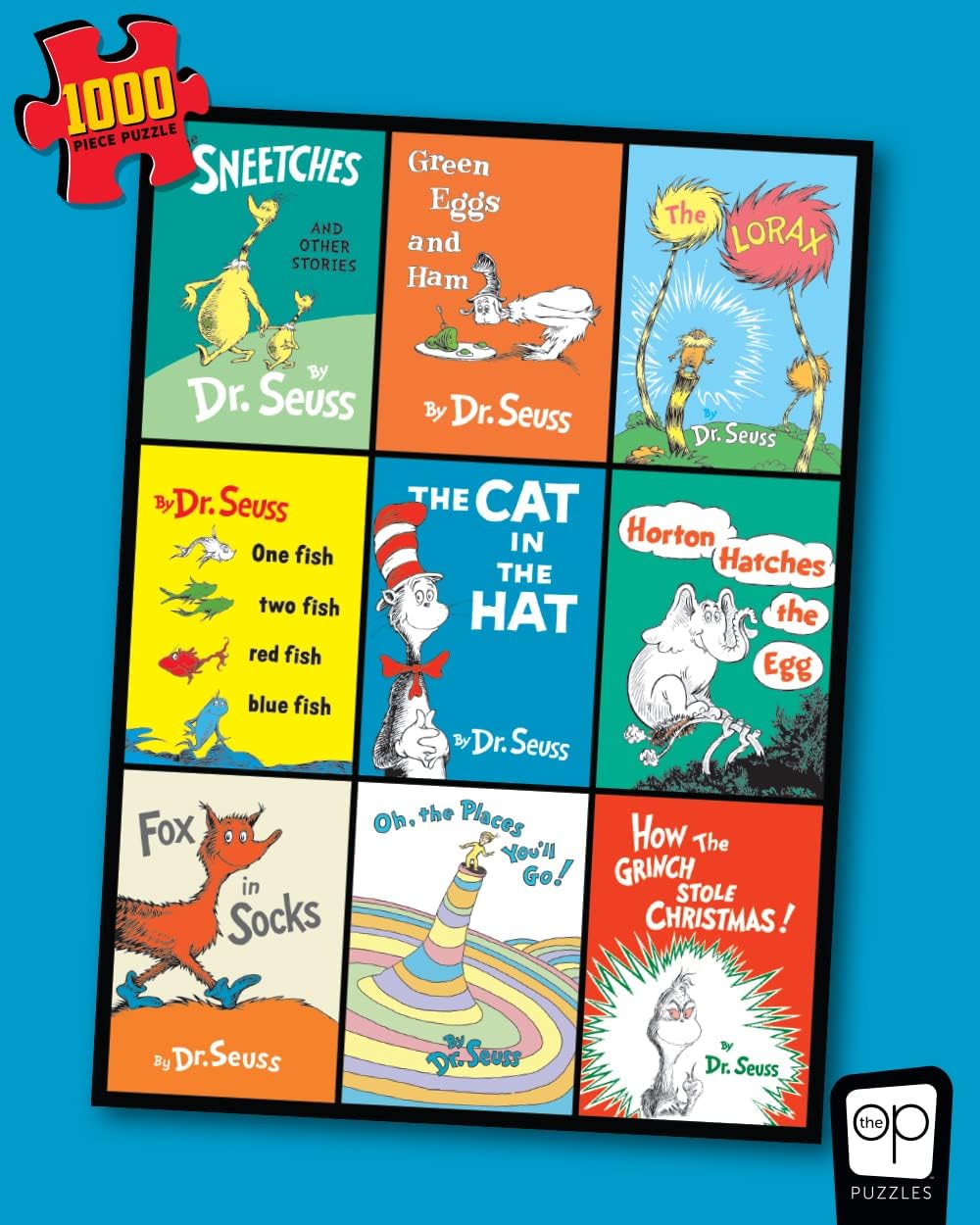 Dr. Seuss Collection 1000 Piece Jigsaw Puzzle | Collectible Collage Featuring The Lorax, The Cat in The Hat, and More | Officially-Licensed Merchandise