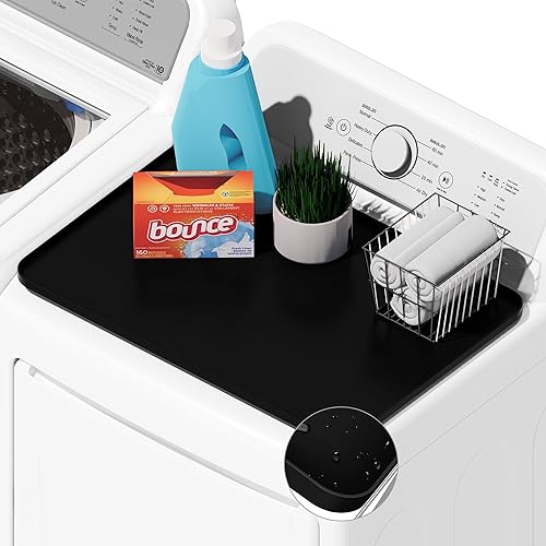 SEIRI 1 funda para lavadora y secadora para la parte superior, 26 x 18 pulgadas, protector superior de silicona para secadora, antideslizante,