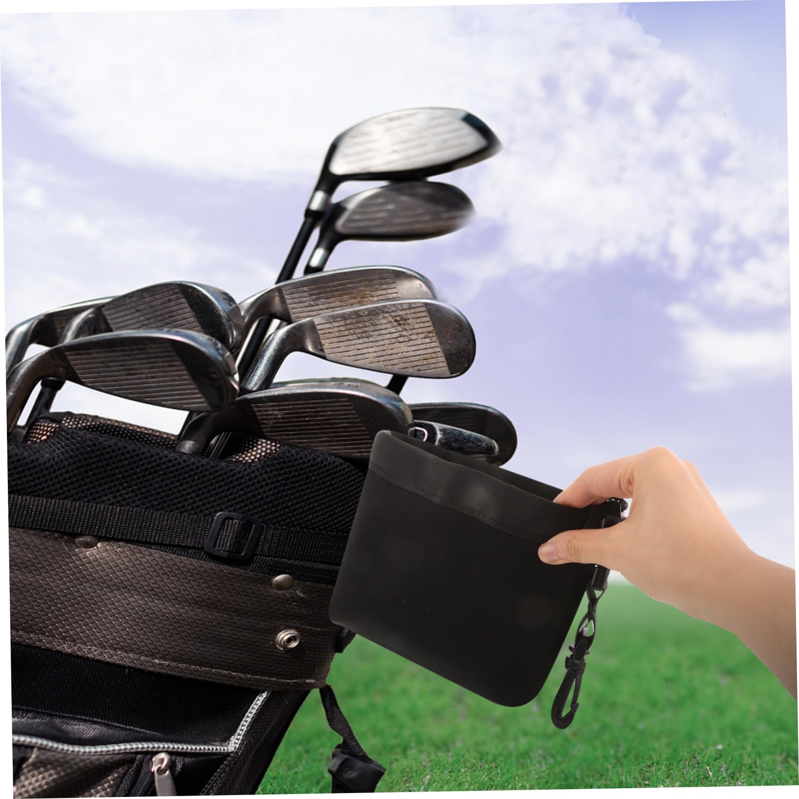 VICASKY 4 Stück wasserdichte Golfzubehör Tasche mit Golfball-reinigungsbeutel und Tee-Halter Robuste Kompakte Golfschläger-reinigungstasche für Golfer Vielseitige Leicht zu Reinigende