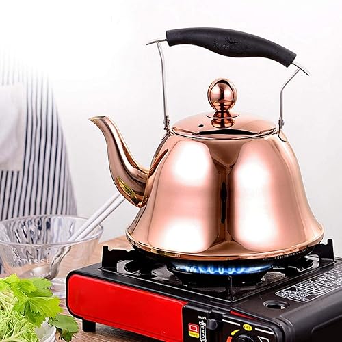 Miniatura 4 de Tetera, Hervidor de té de oro rosa Estufa Silbante Tetera de Acero Inoxidable Tetera para Estufa