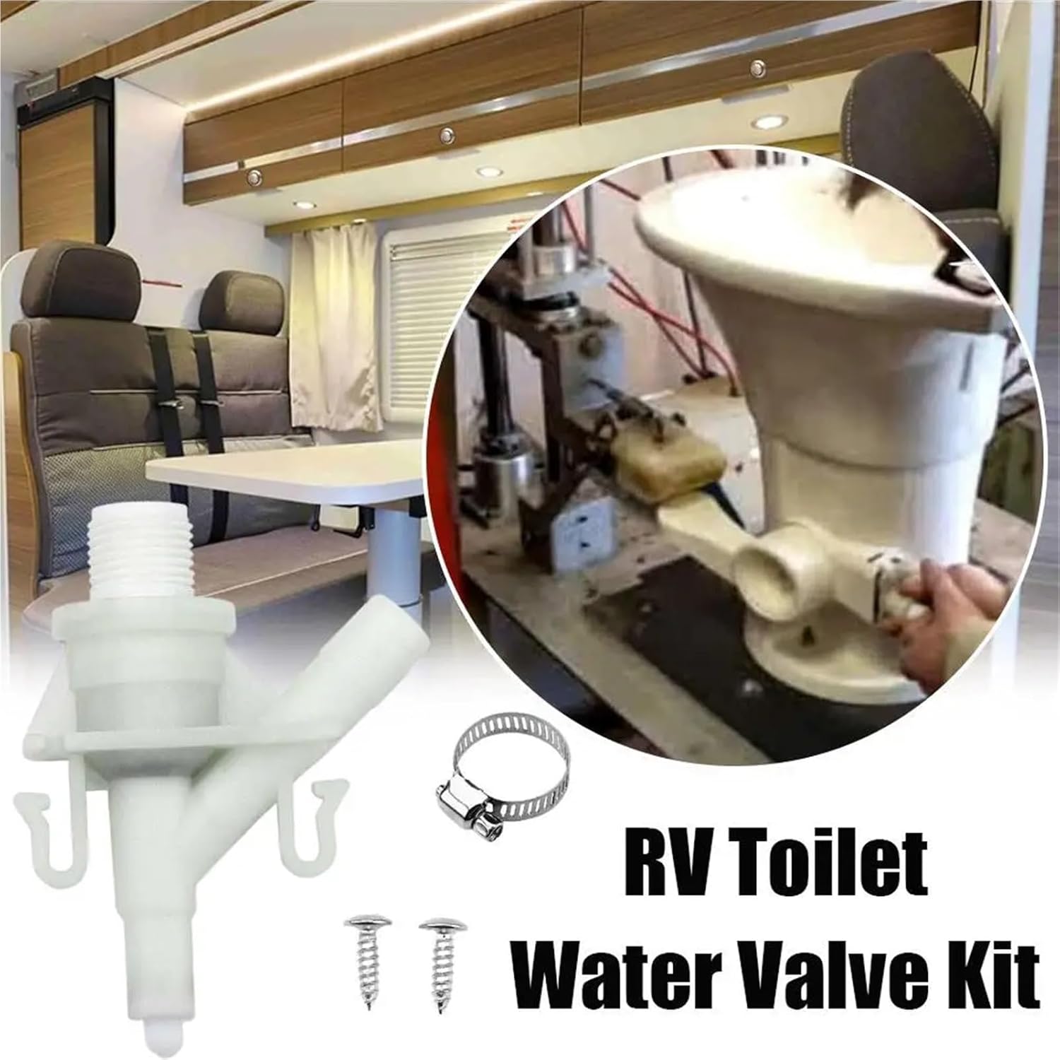 Toilet Valve 3 Pcs Plastic Water Valve Kit Series for Sealand Marine Toilet Replacement RV