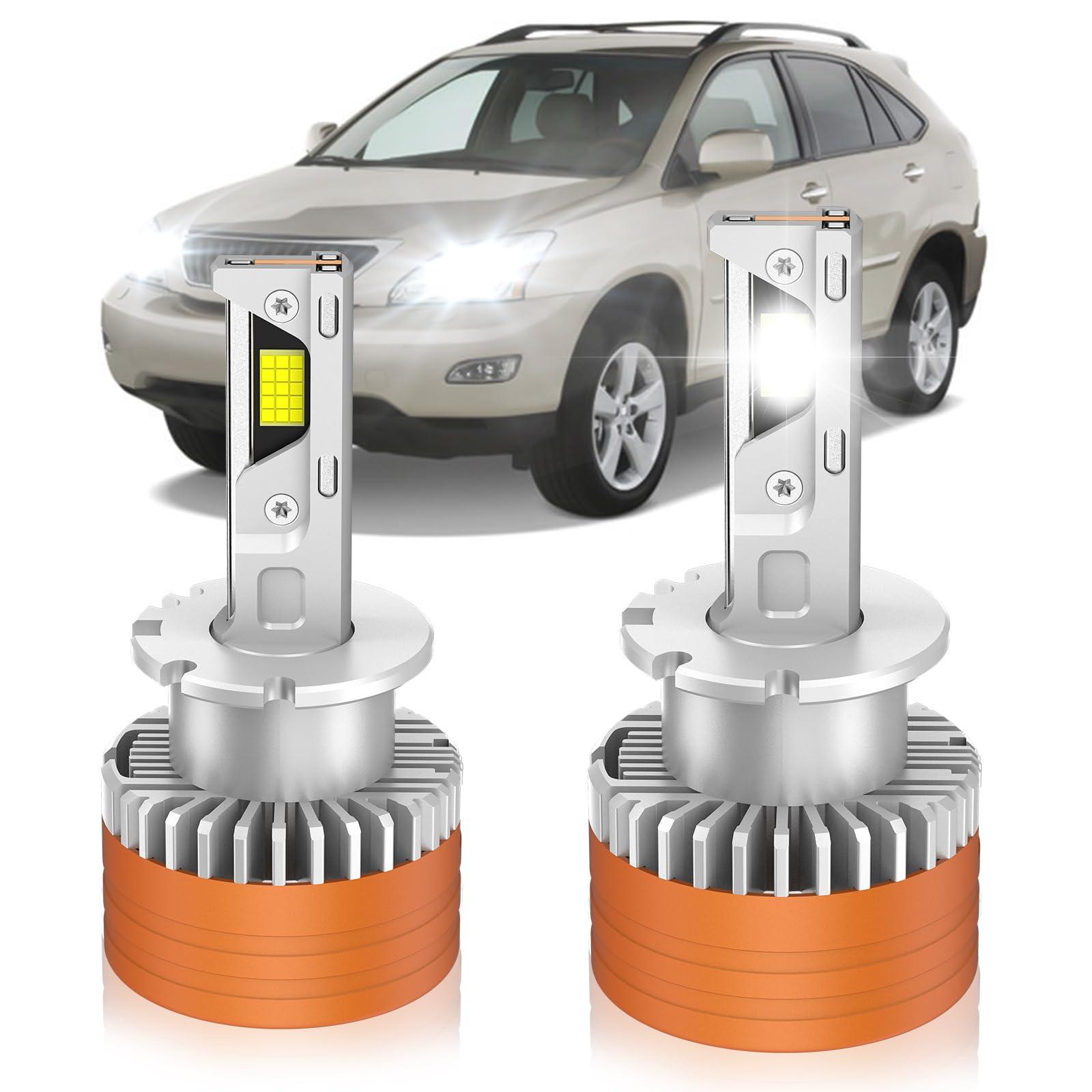 Fit for Lexus 2004-2009 RX330 RX350 RX400H 2004-2006 LS430 Xenon HID Light Replacement 24000LM 600 Brightness D2S HID