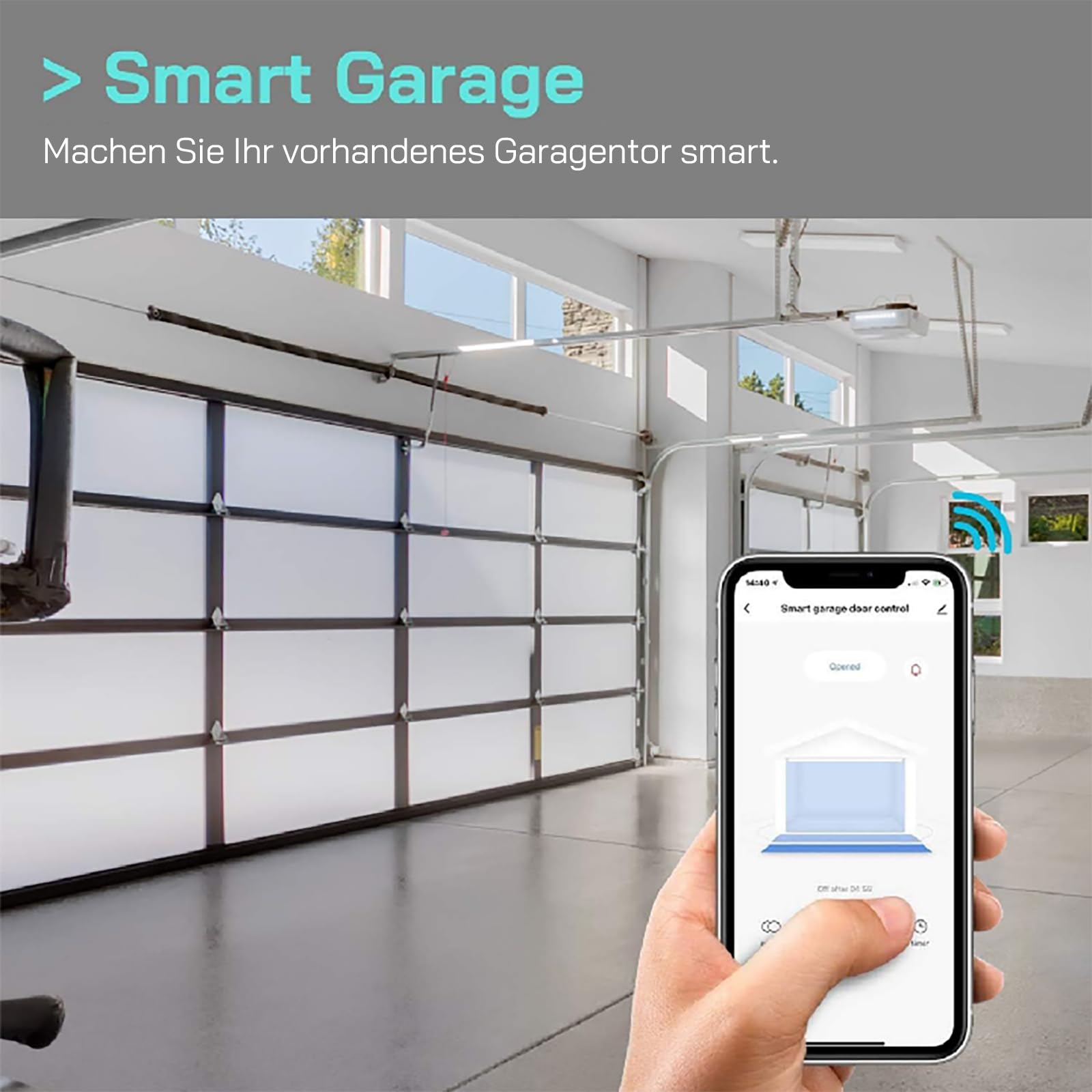 AGSHOME Ouvre-porte de garage intelligent Wi-Fi, télécommande avec application Smart Life, compatible avec Alexa, Google Assistant et SmartThings, aucun hub nécessaire