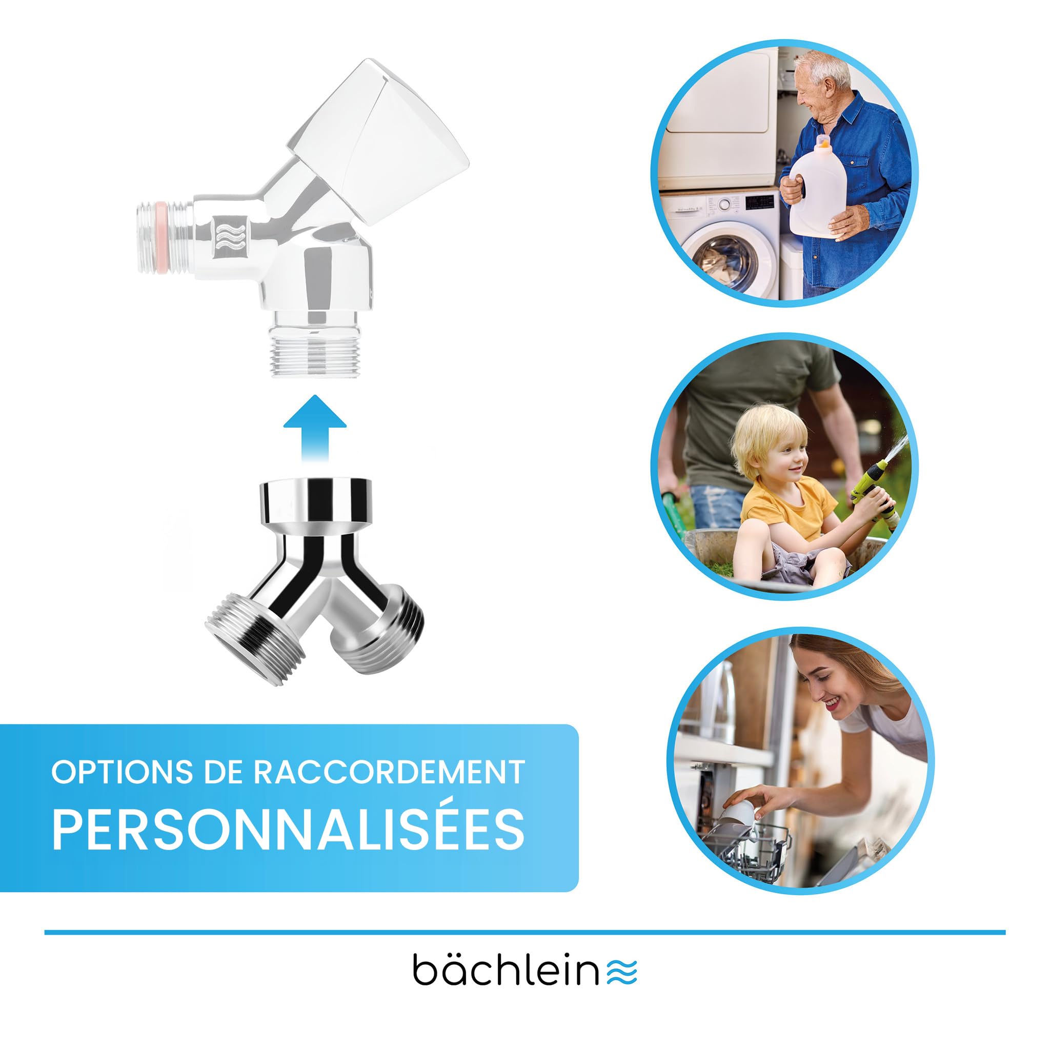 Répartiteur En Y à 2 Voies - Raccord De Distribution D'eau De Jardin