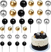 Vista 10 de Rsstarxi 30 bolas para decoración de tartas, bolas de decoración de pasteles, mini globos, bolas de espuma, decoración de pasteles para baby shower