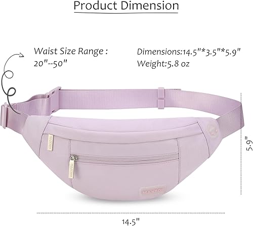 Miniatura 219 de MAXTOP - Cangurera cruzada grande con 4 bolsillos con cremallera, ideal para eventos deportivos, festivales, entrenamiento, viajes, correr y uso