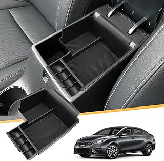 LFOTPP 2019 2020 2021 2022 Kiia Forte Car Center Console Organizer Tray GT Line EX FE LX LXS S Center Console Accessories Storage Box Armrest Box Insert Tray for Forte 2022 Center Console Tray