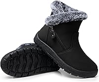 SHIBEVER Women's Waterproof Winter Snow Boots: Fur Lined Ankle Booties, Warm Insulated Non-Slip Shoes