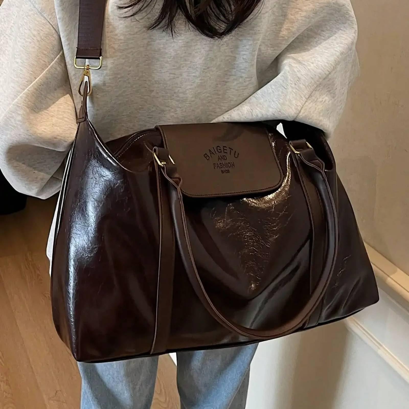 Bolsos de Mujer Bolsa Crossbody PU Gran Capacidad para Viajes Informales