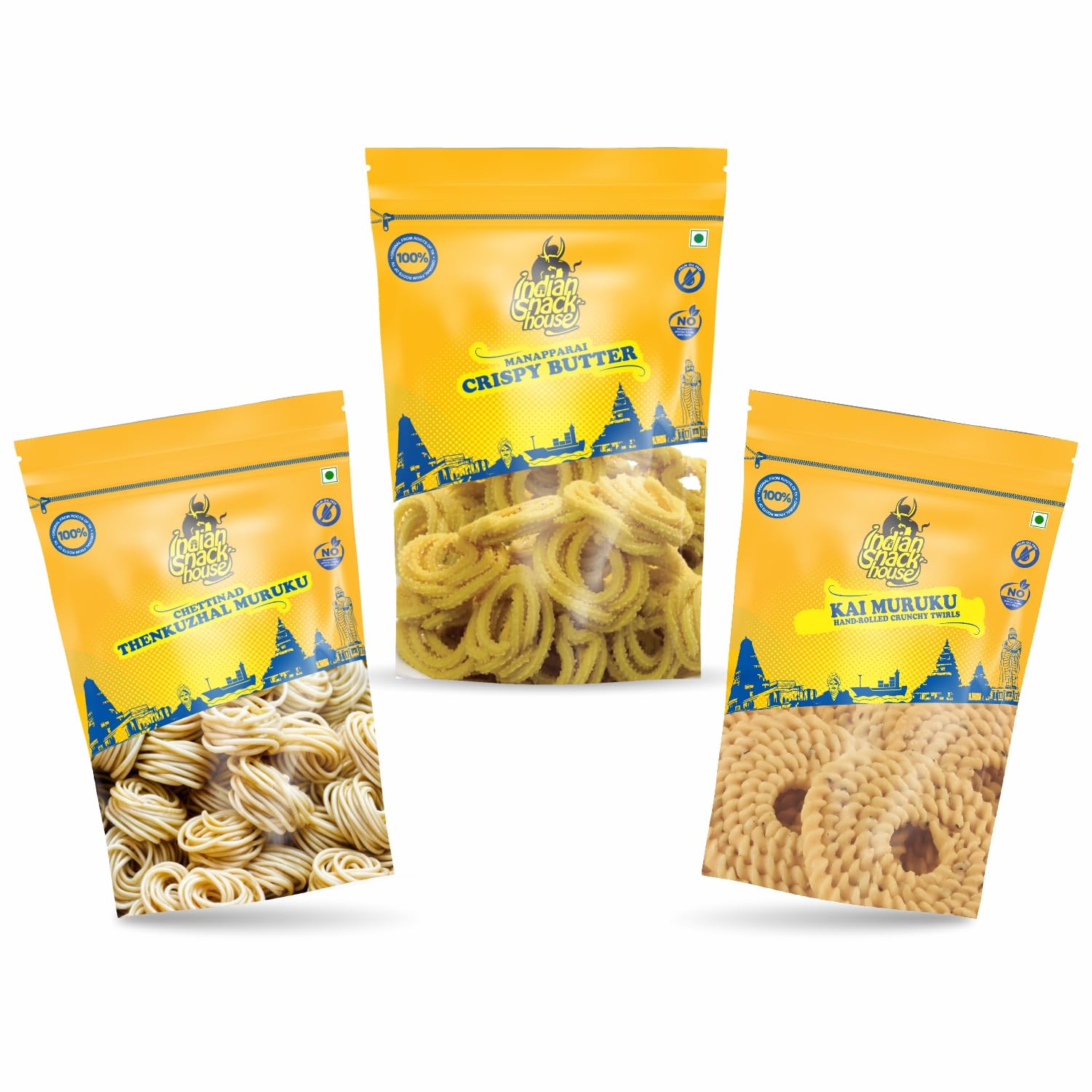 Indian Snack HouseSuper 3 Authentic South Crispy & Cruchy Muruku (Chakli) Combo 300g(3 Pack Combo)|Manapparai Crispy Butter Murukku 100g|Karaikudi Kai (Hand Rolled) Murukku 100g|Chettinad Thenkuzhal Muruku 100g|No Preservatives| No Artificial Colors| (B0DD495DV5) Amazon Price History, Amazon Price Tracker