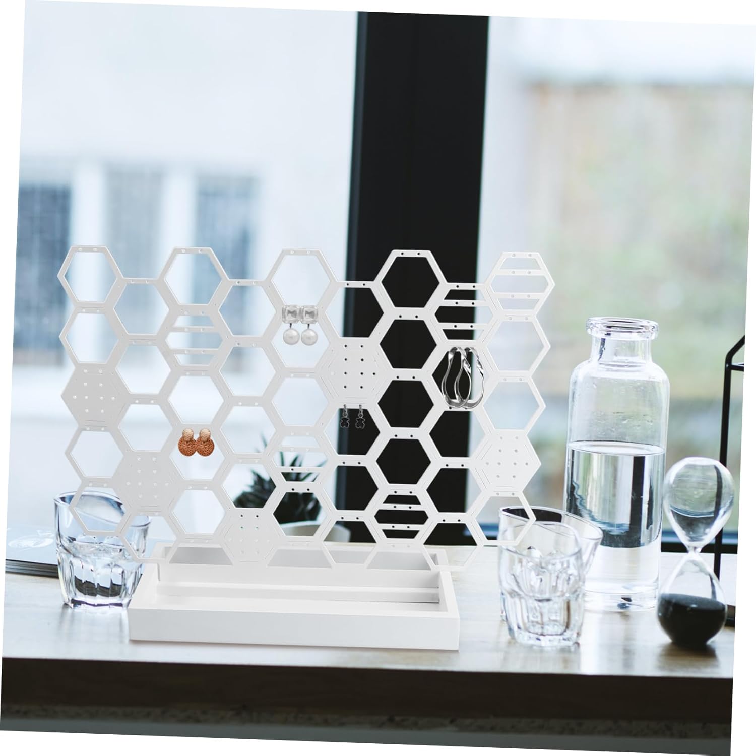 LIFKOME Honeycomb Earring Display Stand Multi-Layer Jewelry Storage Rack for Stud Earrings Creative Organizer for Accessories and Jewelry Display