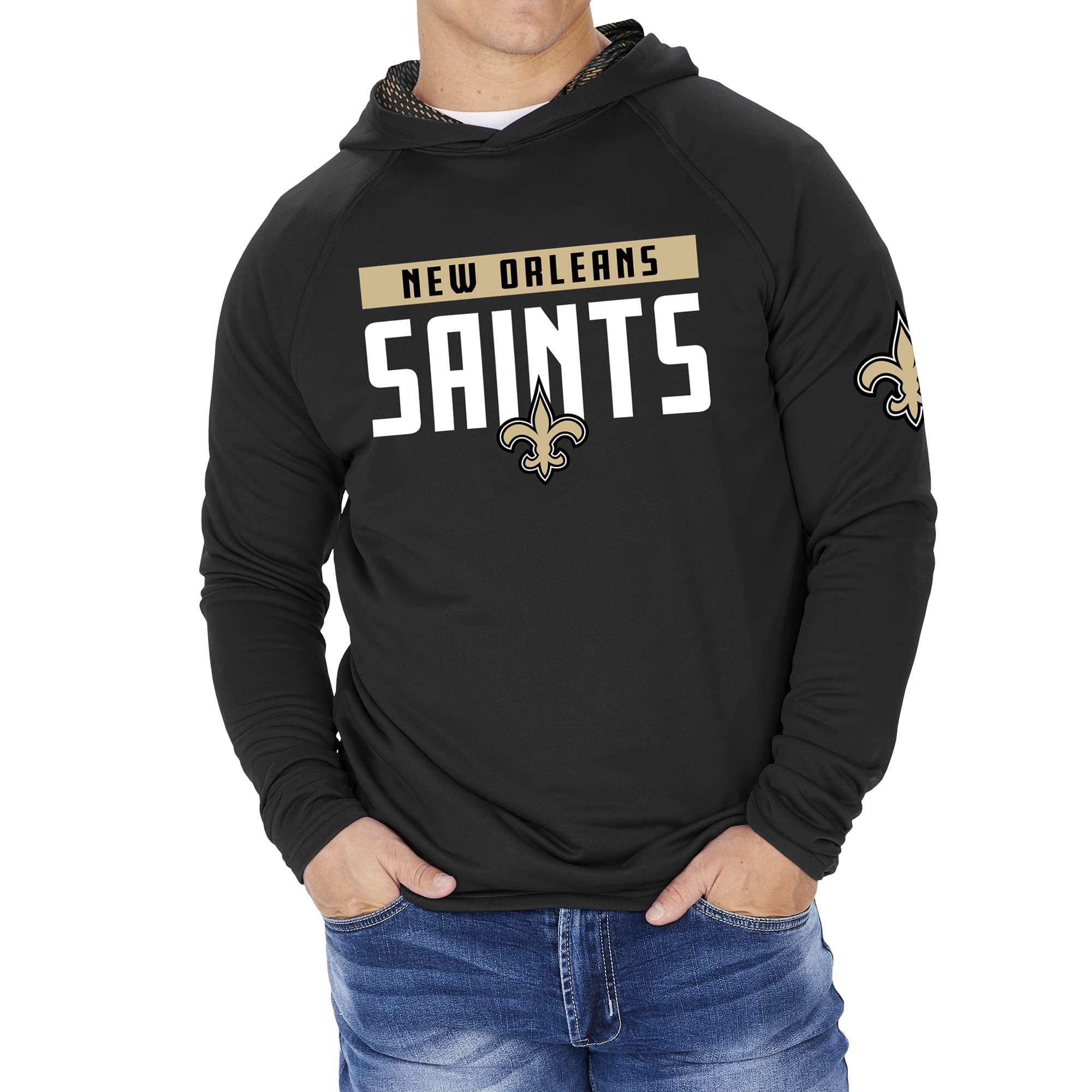 Zubaz NFL Football Men's Solid Team Hoodie with Camo Lined Hood and Sleeve Graphic — view 134