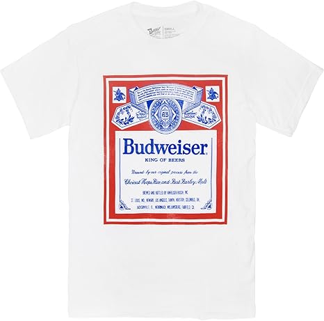 Budweiser King of Beers Vintage Label T-Shirt (as1, Alpha, s