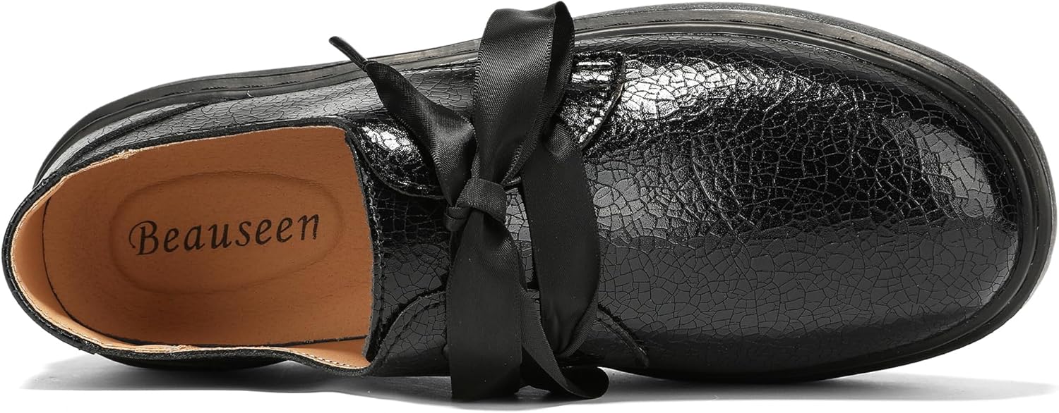 BEAUSEEN Women's Vegan Leather Platform Chunky Loafers Clssic Penny Loafers Slip On Comfort Business Work Office Dress Walking Shoes - Image 4