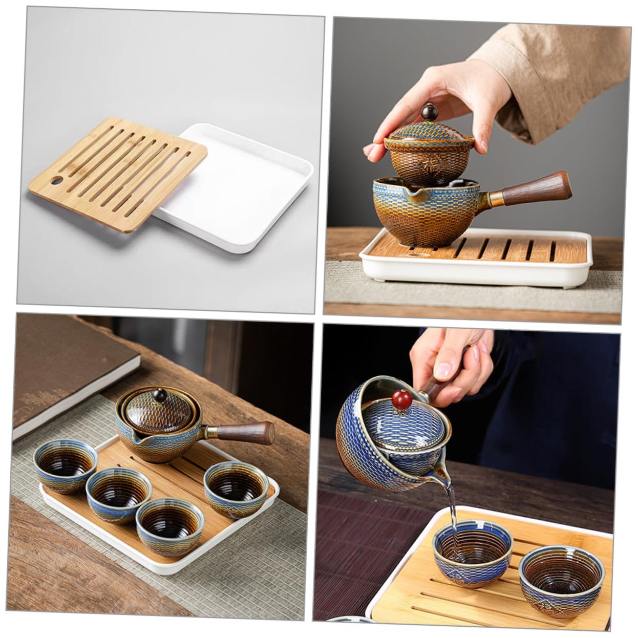 Juego de Té de Cerámica para Viaje, 1 Set Portátil | Uso en Actividades al Aire Libre y Desplazamientos, Diseño Elegante, Ideal para Aficionados al Té