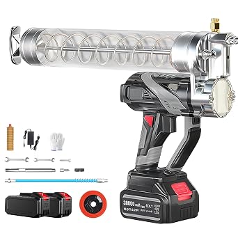 Electric Grease Gun Kit Battery Powered, AIOMEST 15,000 PSI Cordless Greaser w/ 2PCS 21V 3000mAh Battery, 2.5ft Flexible Hose, Engrasadora Electrica 20 oz Cartridge for Tractor, Trailer, Heavy Duty
