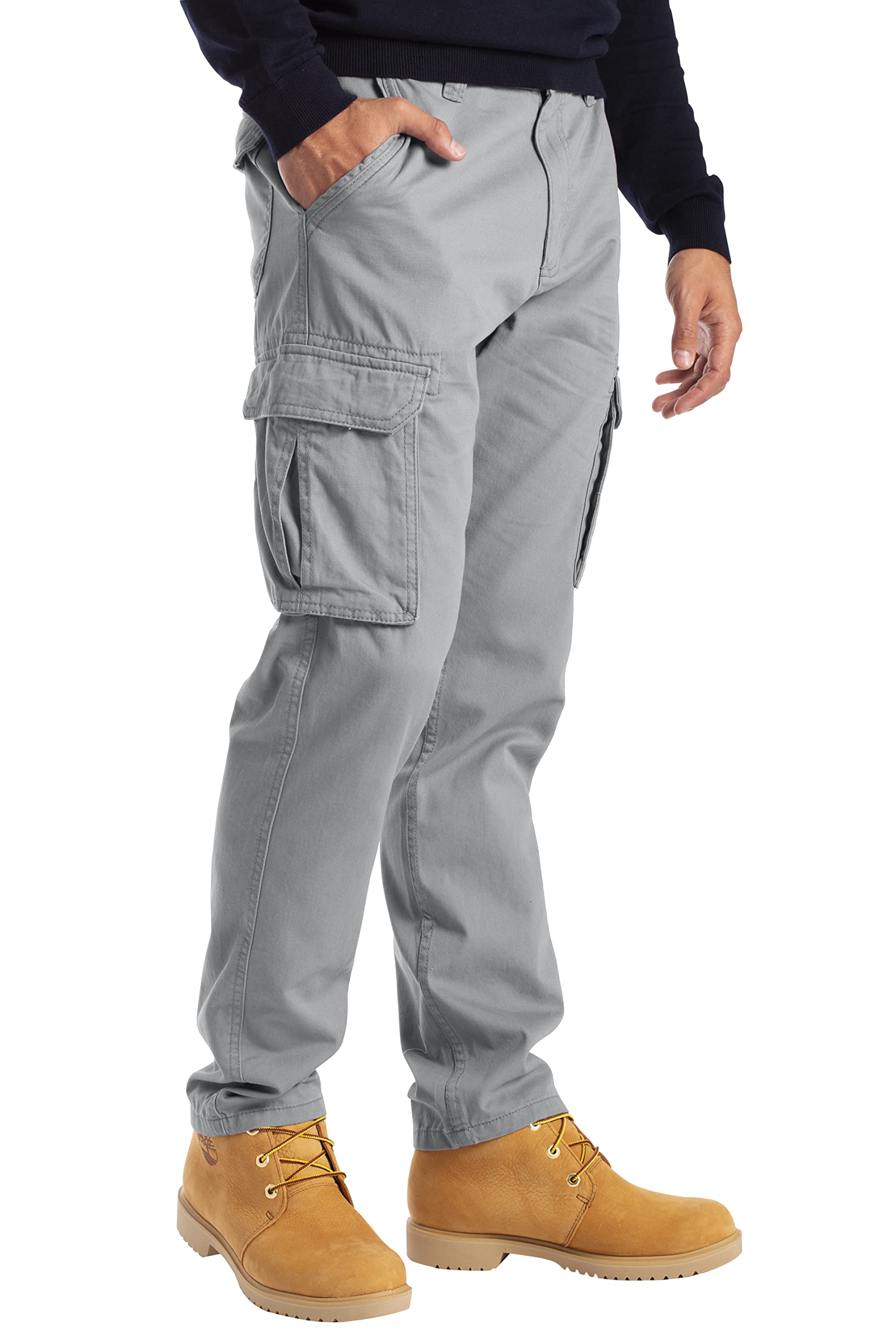 Alamo Men’s Slim Fit Cargo Pants - 100% Cotton Heavy Duty Cargo Work Pants for Men