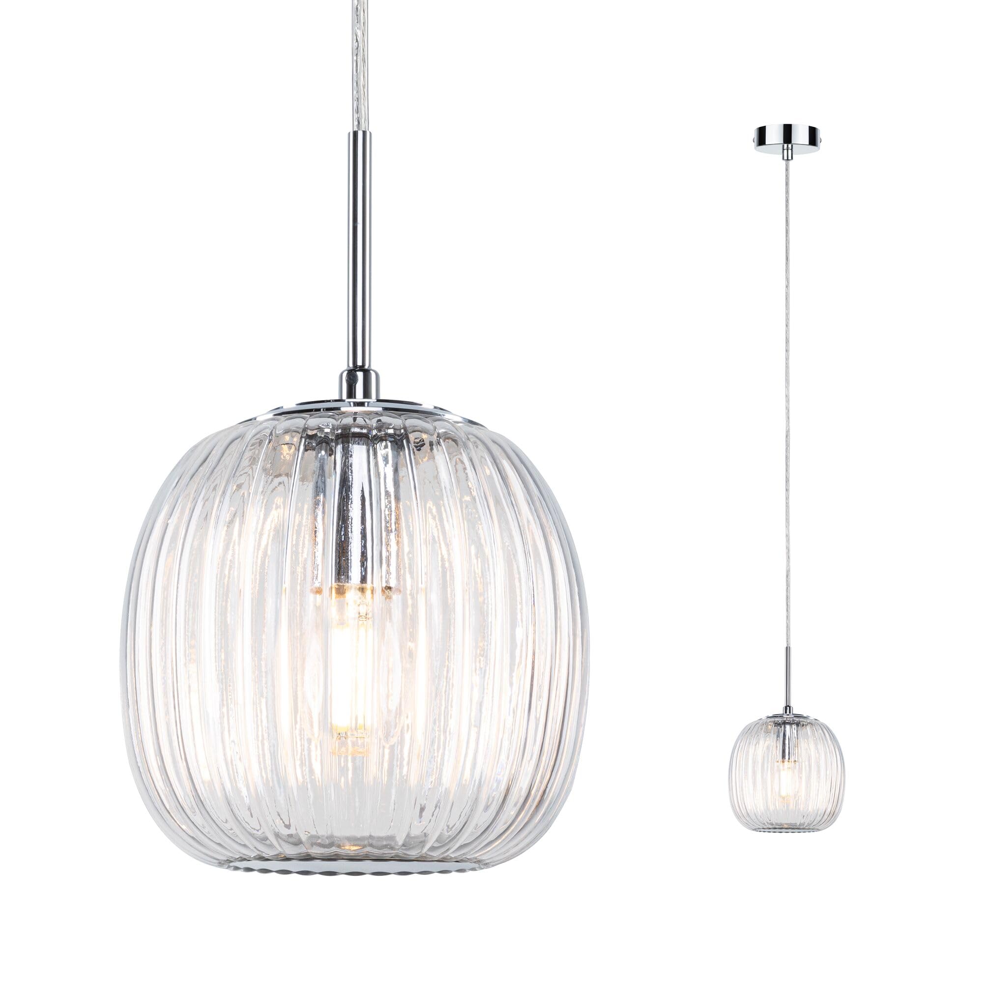Paulmann 71143 Luminaire en suspension Selection Bathroom Ruya IP44 E14 max. 20W Verre, Chrome éclairage de salle de bain - luminaire sans ampoule