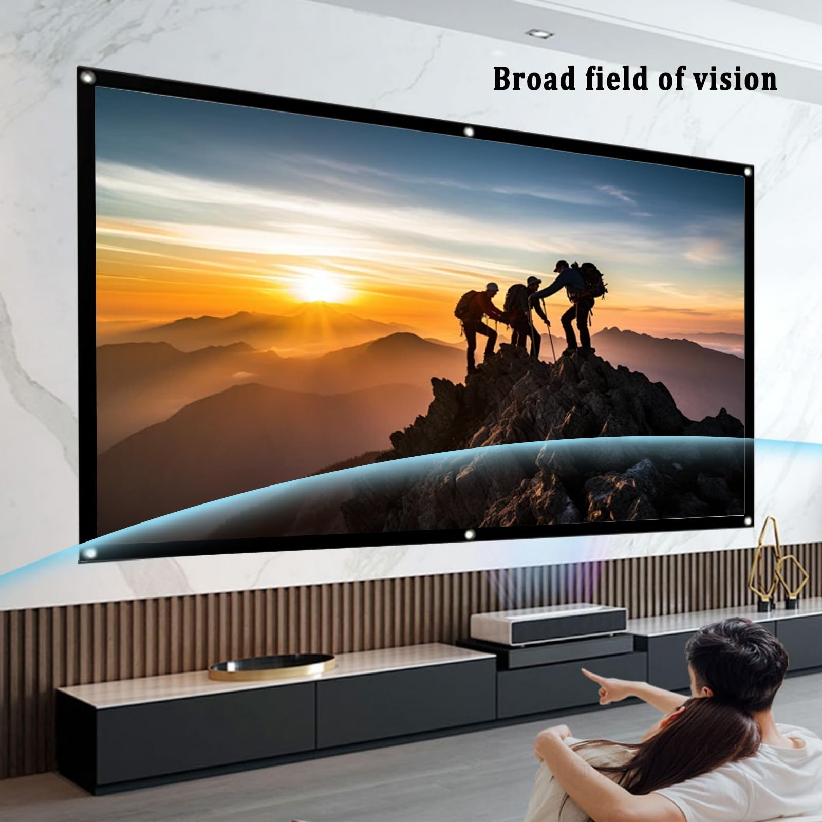 Amazon.co.jp: 84-200インチ プロジェクタースクリーン HD 折りたたみ