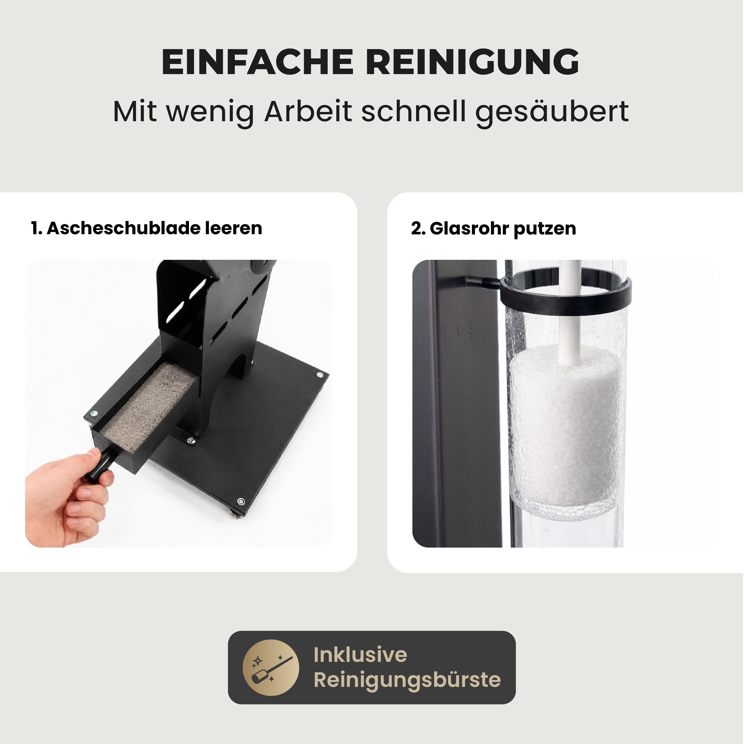 Lemodo Pelletfackel Prime XL, Feuersäule Outdoor mit Glasröhre, für Garten & Terrasse, für Holzpellets, stimmungsvolle Flamme, stilvoller Blickfang für gemütliche Abende (Prime XL)