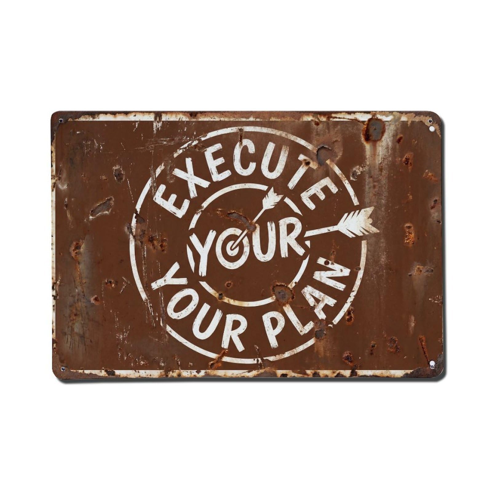 Execute Your Plan Achievement Retro Motivational Slogans 1 Vintage Metal Tin Sign Wall Decor for Cafe, Club, Garden Metal Poster 8x12Inch