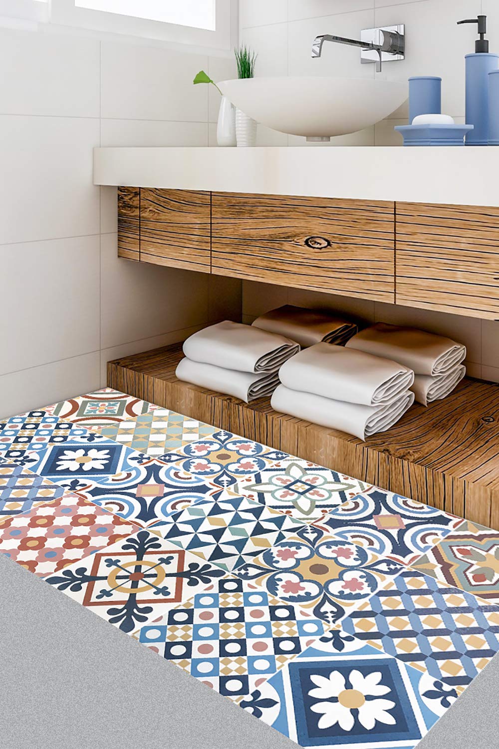 VINILIKO Design | Alfombra Vinílica Gimaraes 50x140 cm - Antideslizante, Impermeable, Lavable - Varios Tamaños - Alfombra Vinilo Salón, Cocina