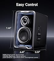 Vista 7 de Edifier QR30 2.0 altavoz activo de escritorio, compacto Bluetooth V5.4 altavoces para computadora, altavoz de estantería inalámbrico, 30W (RMS)