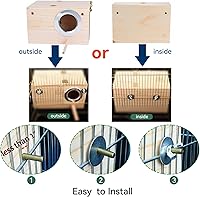 Vista 7 de JSLZF Nido de pájaros, caja nido de periquitos, caja de cría de pájaros con perca, caja nido de madera para pájaros, loros, agapornis, loros