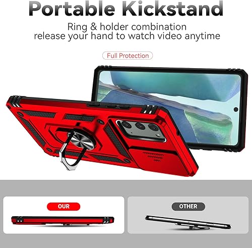 Miniatura 7 de Funda para Samsung Galaxy Note 20 con cubierta para lente de cámara, protector de pantalla HD, resistente a caídas de grado militar, soporte