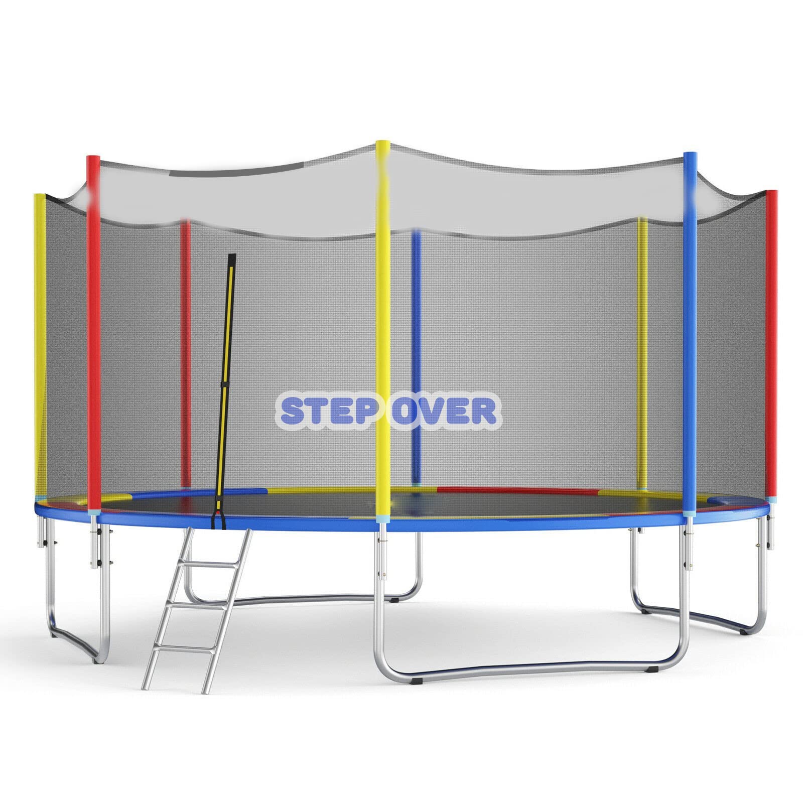 STEP OVER 6FT,8FT,10FT,12FT, 14FT, 16FT TUV Approved Trampoline (10 FEET) for Kids/Adults || Indoor/Outdoor ||Enclosure net and Poles Safety Pad Ladder Jumping Mat || Heavy Duty || 2024 Edition-image-37