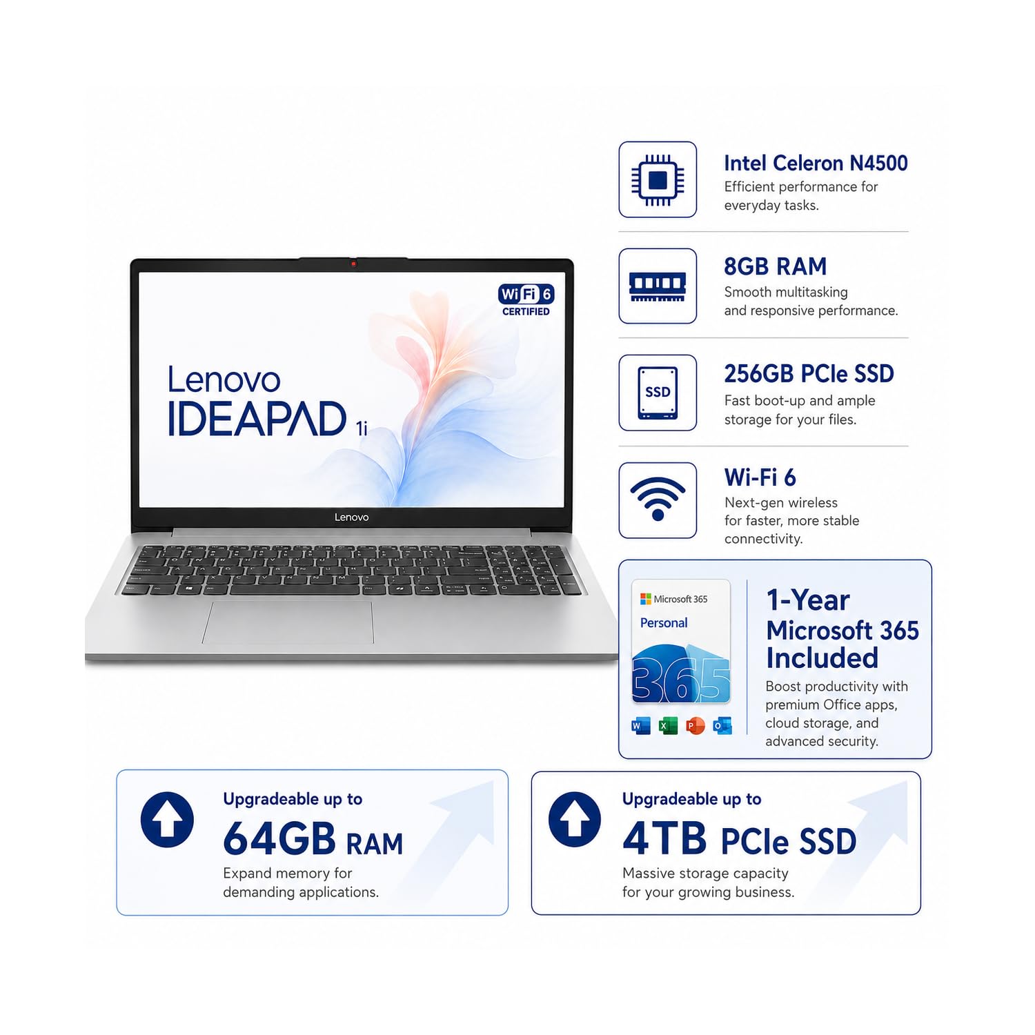 Amazon.com: Lenovo IdeaPad Laptop with Microsoft 365 Office, Intel