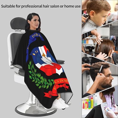 Miniatura 6 de Bandera de la República Dominicana Impresión 3D Profesional Barbero Capa de Corte de Pelo Corte de Pelo Cabo Peluquería Delantal de Peluquería 55" X