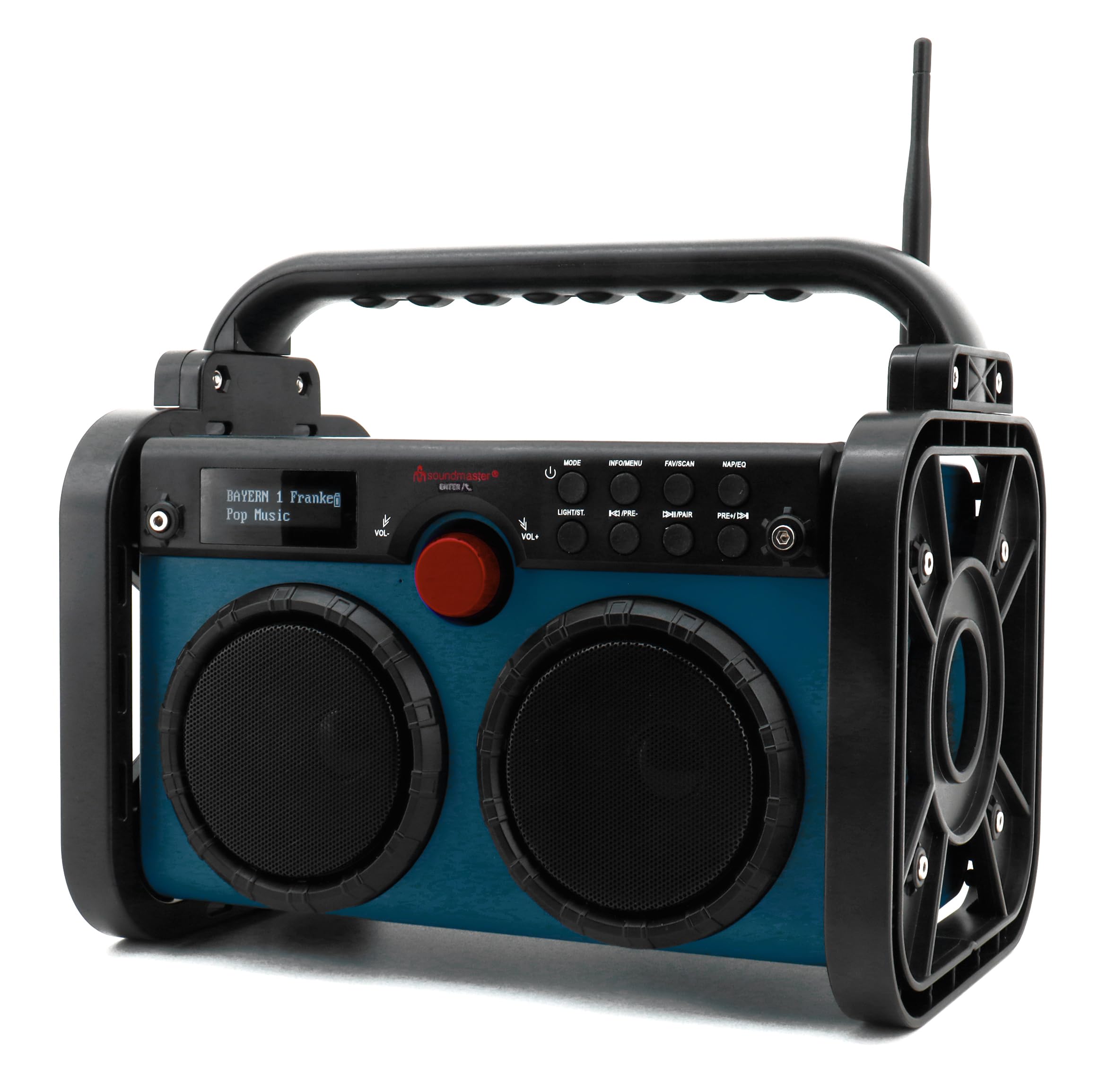 soundmaster DAB85BL Radio de Chantier Dab+, FM AUX, Dab+, FM Bleu, Noir