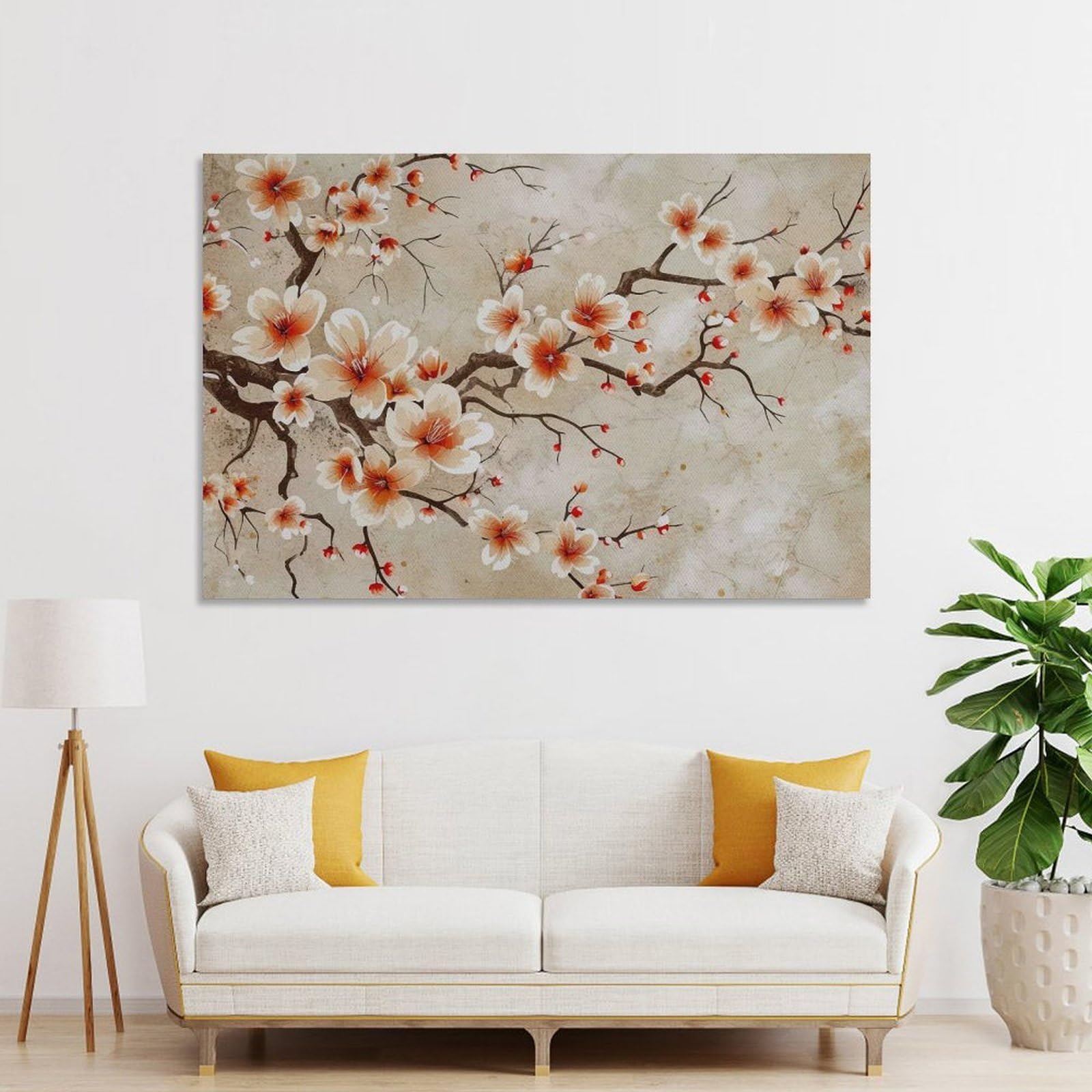 Junmoney Decorative Wall Artwork Cherry Blossom Japanese, 12x18inch(30x45cm), for Home, Office, Studio Or Guest Room, A Flexible Wall Accent for Shared Spaces