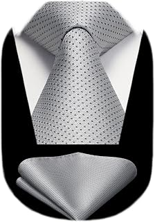 Polka Dot Ties for Men Classic Silk Ties and Pocket Square Formal Business Necktie Handkerchief Wedding Party