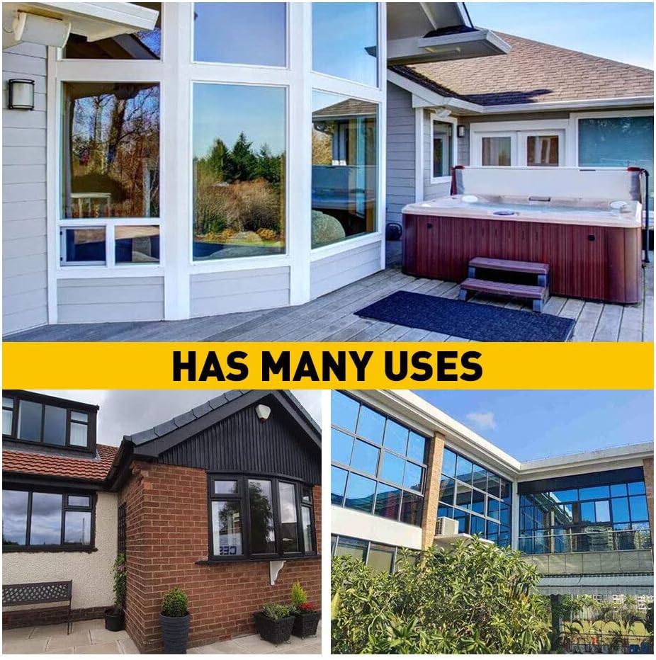 5% VLT Charcoal Color Window Tint Film Nano Ceramic 2 ply 36" X 15ft., Privacy Tint Glass Cling Coverings UV Reflective Sun Blocking Heat Control Non-Adhesive Window Shades Film