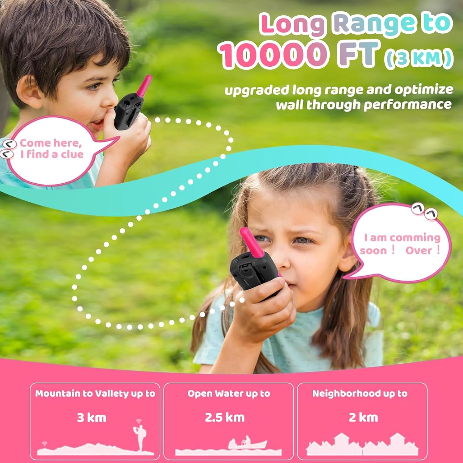 Vvinca Toys for Ages 5-7 Boys Girls, Rechargeable Walkie Talkies for Kids