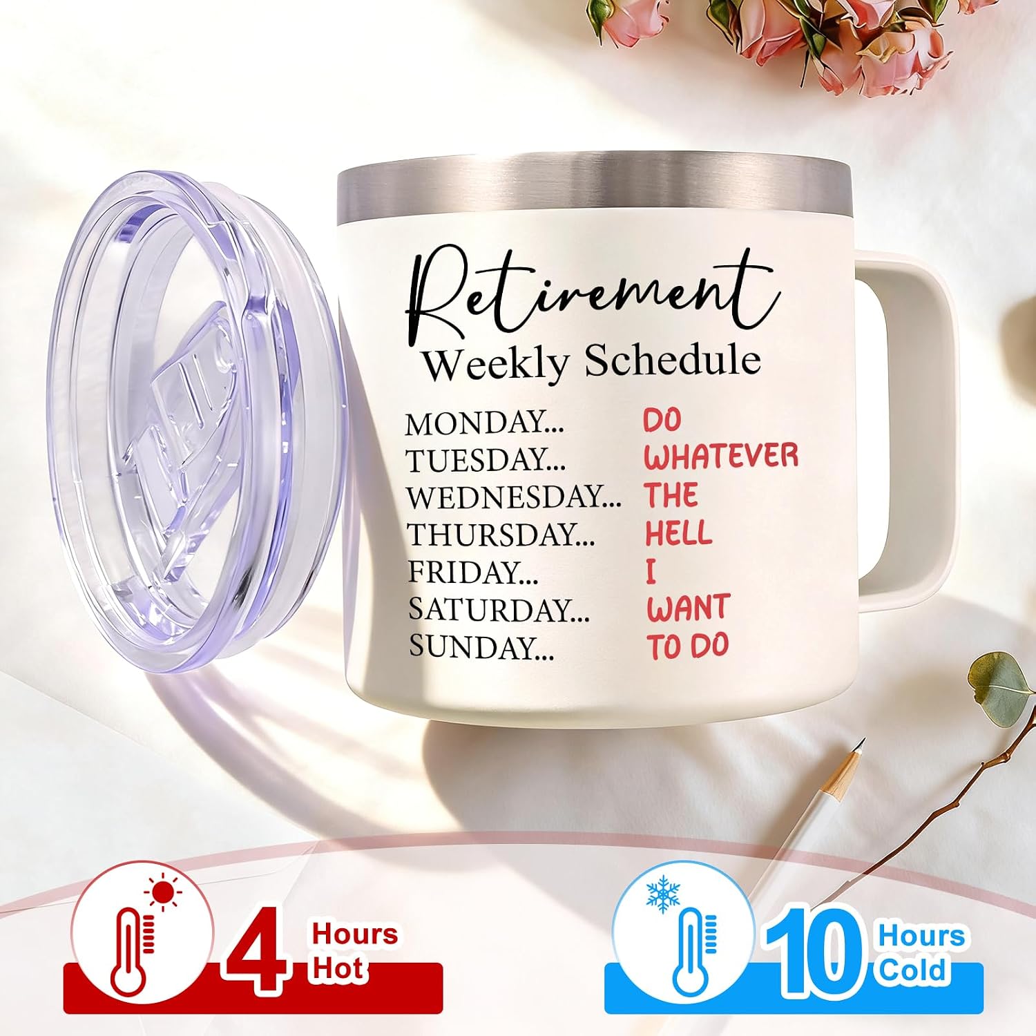 Qtencas Retirement Gift for Woman, 14oz Retirement Coffee Mug with Spoon image 4