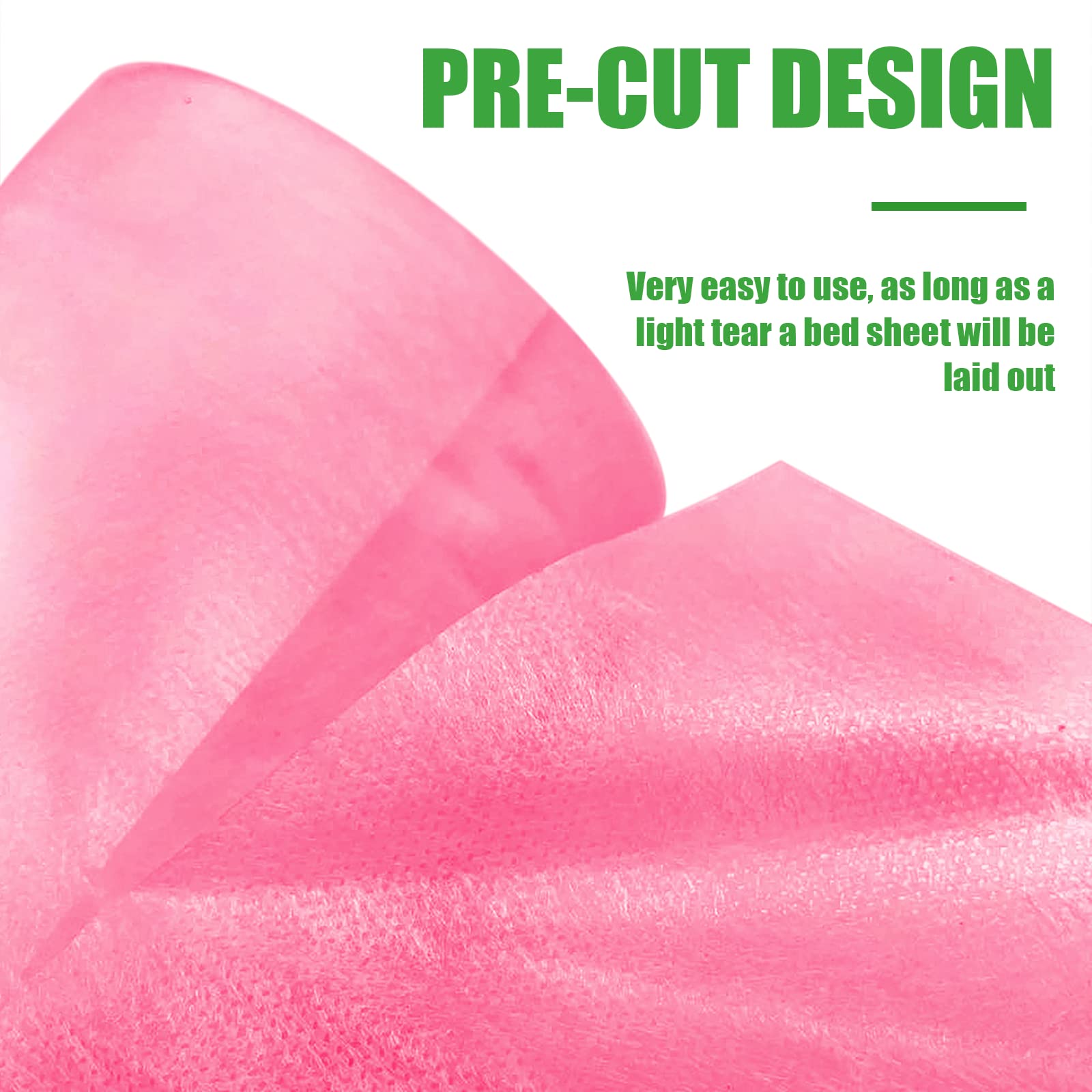 Sábana desechable no tejida de 31 x 70 pulgadas, 50 piezas de 1 rollo de funda de cama de spa, rollo de papel de mesa de masaje para mesas de masaje, spa, tatuajes y exámenes (rosa)
