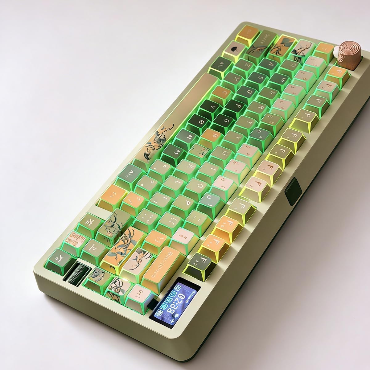 Sumgsn 131 Keys PBT Shine Keycaps Cherry Profile Green Keycaps Set Fit for 61/64/87/104/108 Cherry Mx Switches Mechanical Keyboard