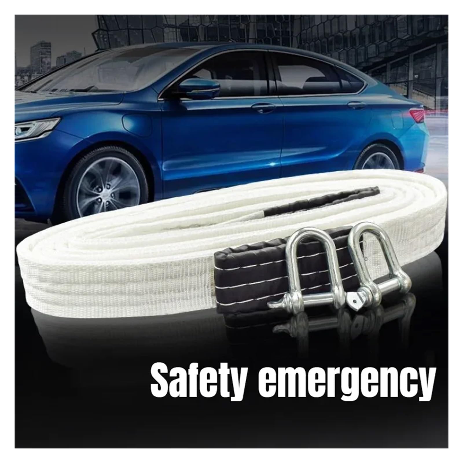 Cuerda De Remolque Cinturón Antiimpacto Coche 10T 5m 7m Camión SUV Correa General Accesorios Automotrices Fuerte Resiliencia(10T7M)