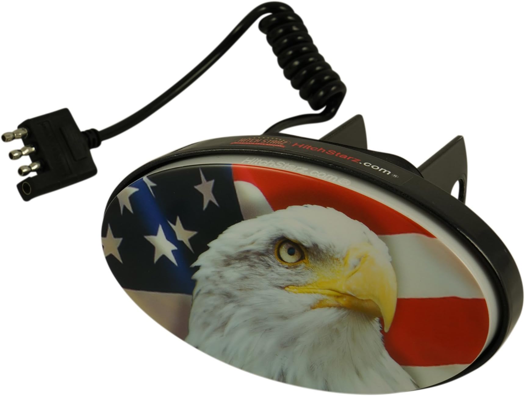 Hitch Starz® - Illuminate Your Attitude. The Original Changeable Hitch Cover. (US Flag/Eagle) Universal fit 1.25" & 2" Trailer Hitch receivers.