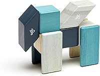 Vista 6 de Conjunto de 24 bloques magnéticos de madera de Tegu, blues